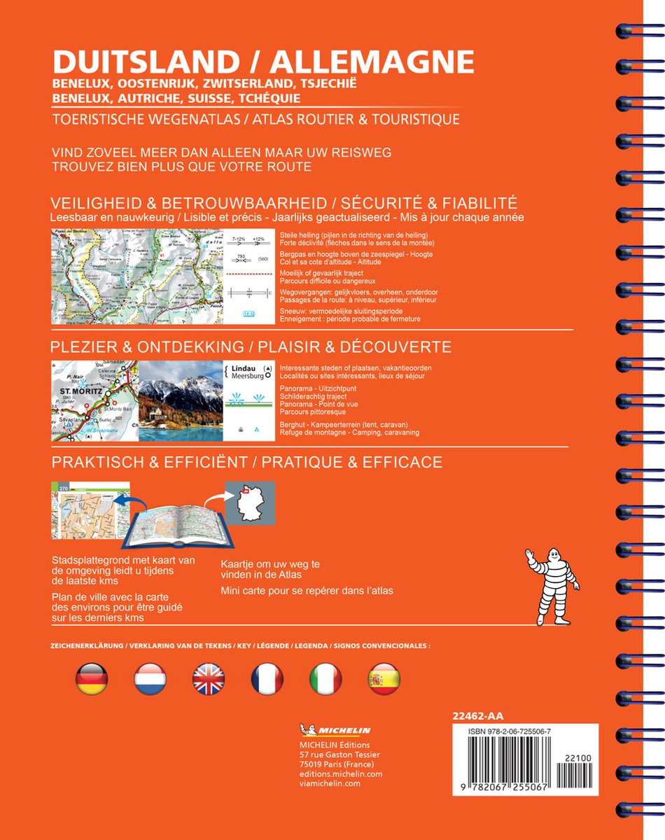Michelin Wegenatlas Duitsland, Benelux, Oostenrijk, Zwitserland, Tsjechië